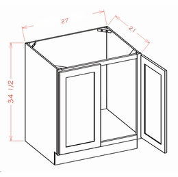 Oxford Cashmere VS27FH: Full Height Double Door Vanity Sink Base Cabinet: RTA Kitchen Cabinet