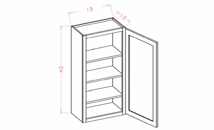 Oxford Cashmere W1542: 42" High Wall Cabinet - Single Door: RTA Kitchen Cabinets