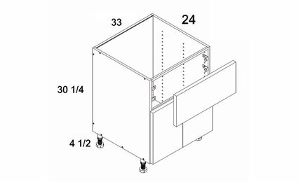 Palermo Gloss White FSB33: Farm Sink Base Cabinet: RTA Kitchen Cabinets