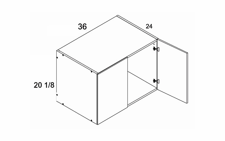Palermo Gloss White W362024: Two Door Stacker Wall Cabinet: RTA Kitchen Cabinets