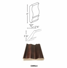 Petit Oak CM96-4: Crown Molding: RTA Kitchen Cabinet