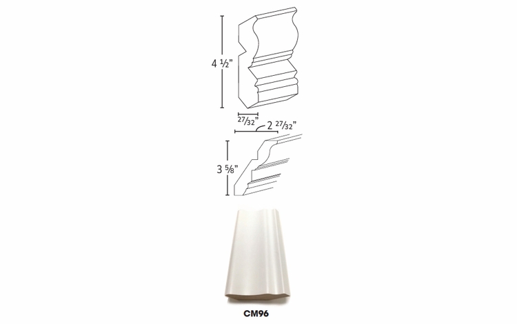 Petit Oak CM96: Crown Molding: RTA Kitchen Cabinet
