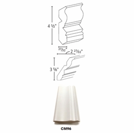 Petit Oak CM96: Crown Molding: RTA Kitchen Cabinet