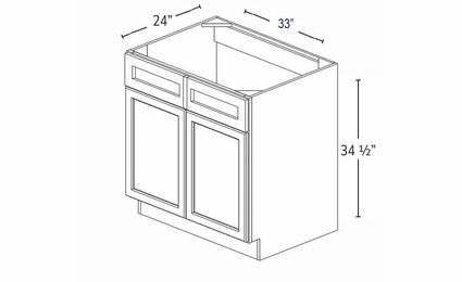 Petit Oak SB33B: Sink Base Cabinet: RTA Kitchen Cabinet