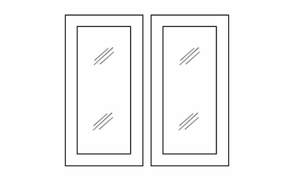 Petit Oak W2712BGD: Glass Door Set - No Mullion: RTA Kitchen Cabinet