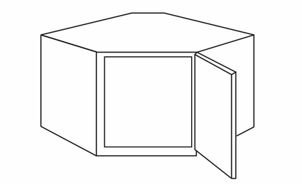 Petit Oak WDC2412: Wall Diagonal Corner Cabinet: RTA Kitchen Cabinet