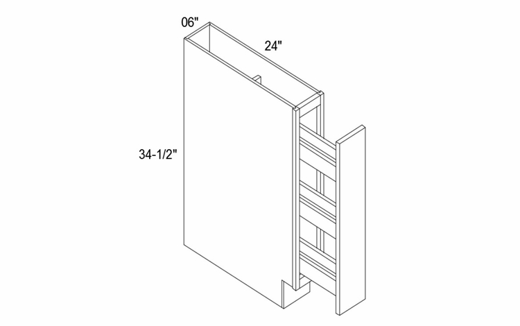Profile Caviar B06SR: Base Spice Rack: RTA Kitchen Cabinets