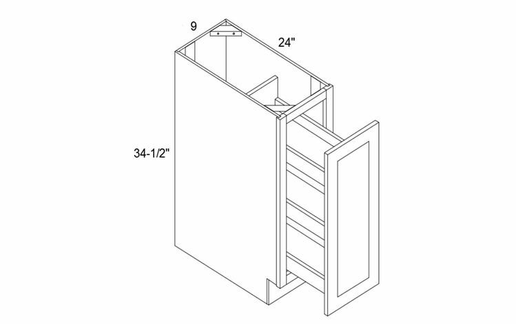 Profile Caviar B09SR: Base Spice Rack: RTA Kitchen Cabinets