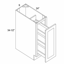 Profile Caviar B09SR: Base Spice Rack: RTA Kitchen Cabinets