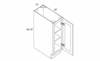 Profile Caviar B12FHD: Base Cabinet With Full Height Door: RTA Kitchen Cabinets