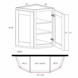 Profile Caviar BEC24: Base End Cabinet: RTA Kitchen Cabinets