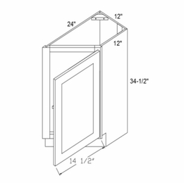 Profile Caviar BTC12R: Right Base Transitional Cabinet: RTA Kitchen Cabinets