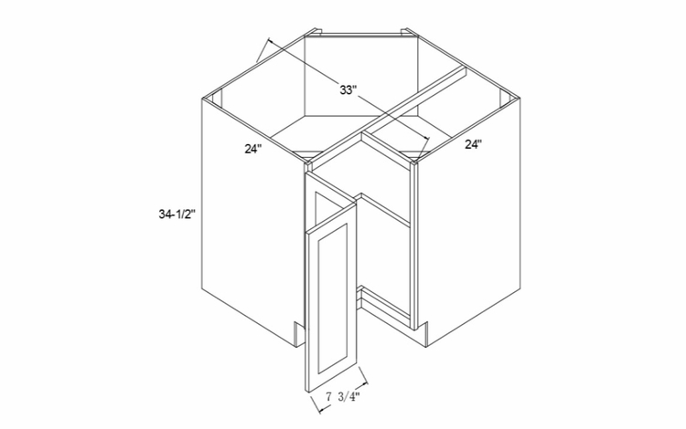 Profile Caviar ERB33: Easy Reach Base Cabinet With Lazy Susan Trays: RTA Kitchen Cabinets
