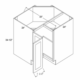 Profile Caviar ERB33: Easy Reach Base Cabinet With Lazy Susan Trays: RTA Kitchen Cabinets