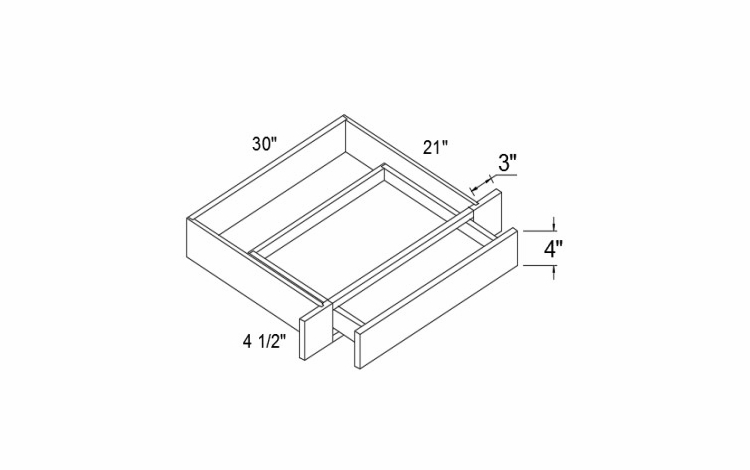 Profile Caviar KD30: Knee Drawer: RTA Kitchen Cabinets