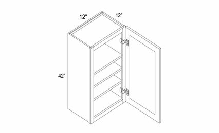 Profile Caviar W1242: 42" Height Wall Cabinet: RTA Kitchen Cabinets