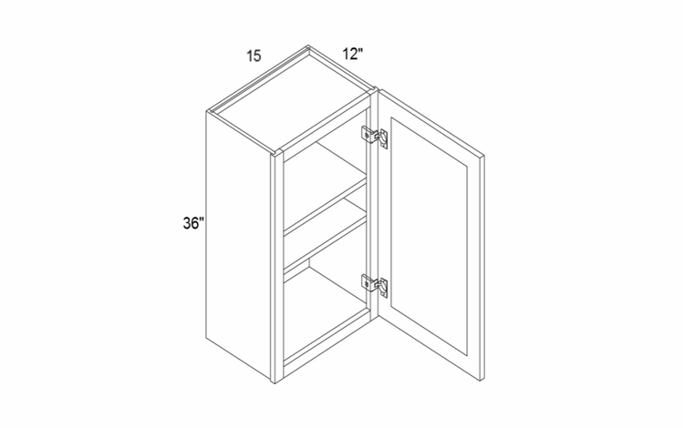 Profile Caviar W1536: 36" Height Wall Cabinet: RTA Kitchen Cabinets