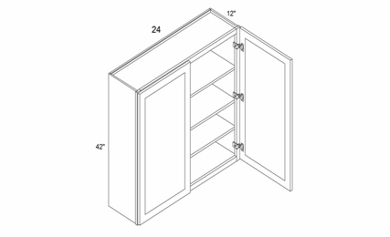 Profile Caviar W2442: 42" Height Wall Cabinet: RTA Kitchen Cabinets