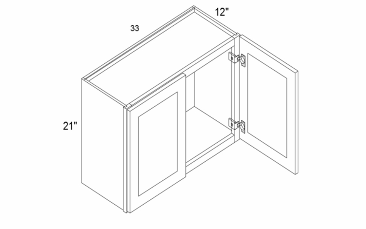 Profile Caviar W3321: 21" Height Wall Cabinets: RTA Kitchen Cabinets
