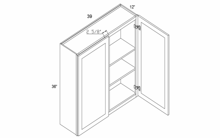 Profile Caviar W3936: 36" Height Wall Cabinet: RTA Kitchen Cabinets