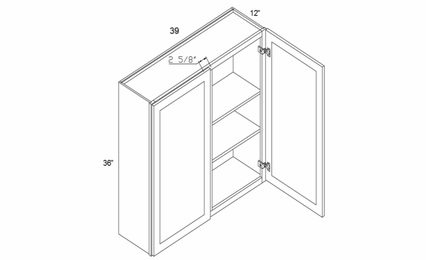 Profile Caviar W3936: 36" Height Wall Cabinet: RTA Kitchen Cabinets