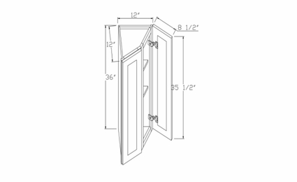 Profile Caviar WEC1236: Wall End Cabinet: RTA Kitchen Cabinets