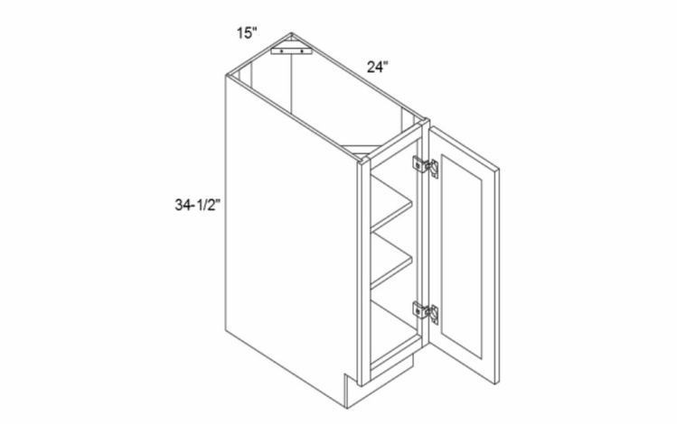 Profile Glacier B15FHD: Base Cabinet With Full Height Door: RTA Kitchen Cabinets