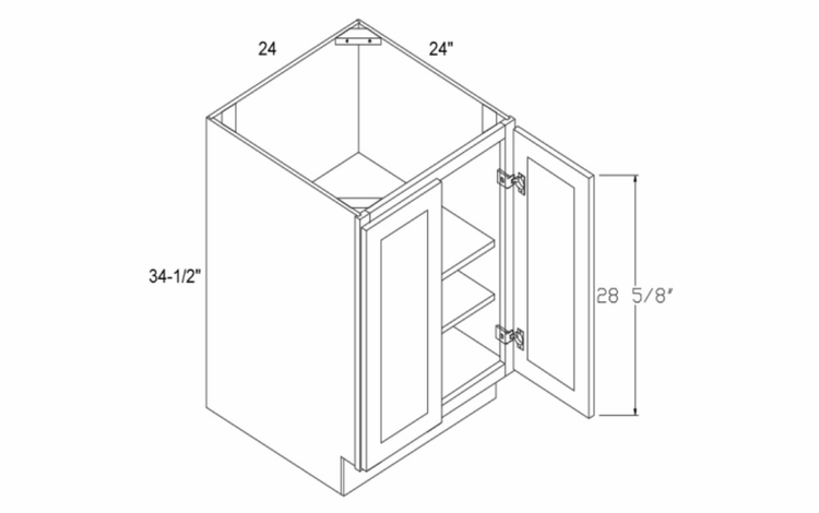 Profile Glacier B24FHD: Base Cabinet With Full Height Door: RTA Kitchen Cabinets