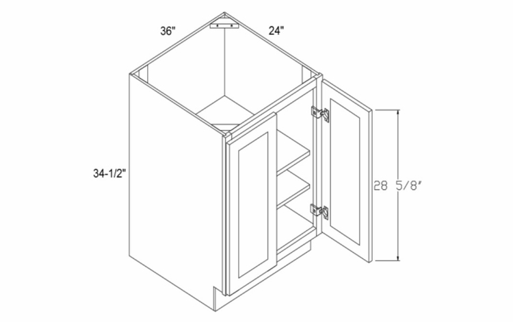 Profile Glacier B36FHD: Base Cabinet With Full Height Door: RTA Kitchen Cabinets