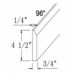Profile Glacier BBM8: Base Board Molding: RTA Kitchen Cabinets