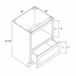 Profile Glacier BMC30: Base Microwave Cabinet: RTA Kitchen Cabinets