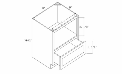 Profile Glacier BMC30: Base Microwave Cabinet: RTA Kitchen Cabinets