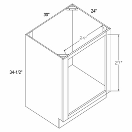 Profile Glacier BOC30: Base Oven Cabinet: RTA Kitchen Cabinets