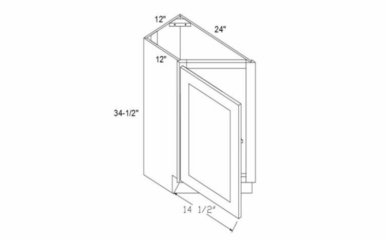 Profile Glacier BTC12L: Left Base Transitional Cabinet: RTA Kitchen Cabinets