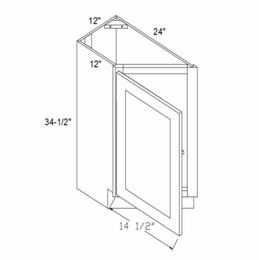Profile Glacier BTC12L: Left Base Transitional Cabinet: RTA Kitchen Cabinets