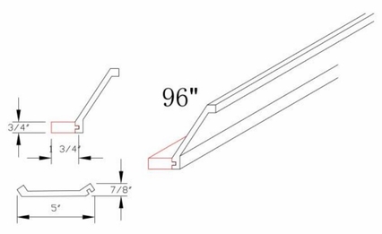 Profile Glacier CMG5 1/20: Crown Molding: RTA Kitchen Cabinets