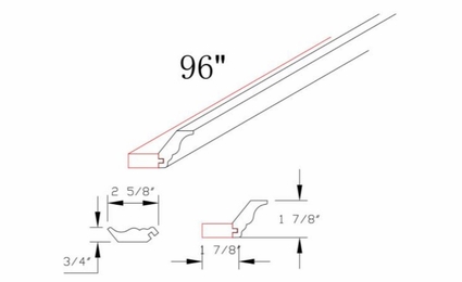 Profile Glacier CMT2 1/2: Crown Molding: RTA Kitchen Cabinets