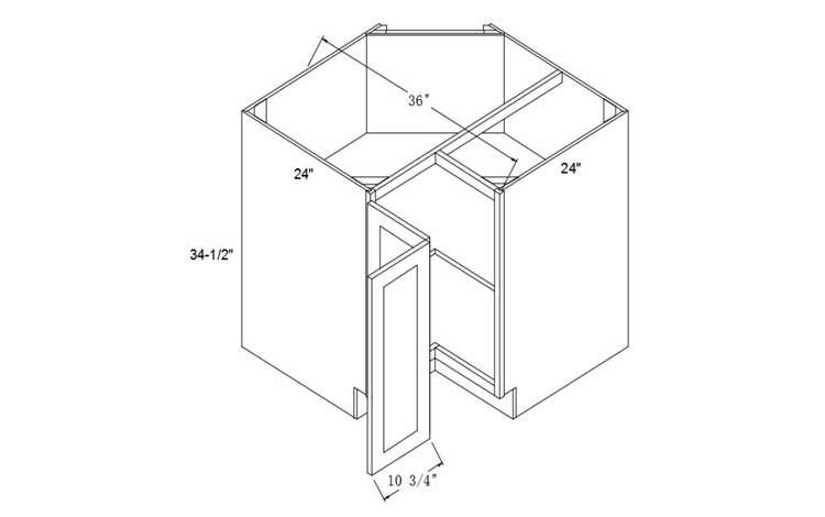 Profile Glacier ERB36: Easy Reach Base Cabinet With Lazy Susan Trays: RTA Kitchen Cabinets