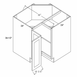 Profile Glacier ERB36: Easy Reach Base Cabinet With Lazy Susan Trays: RTA Kitchen Cabinets