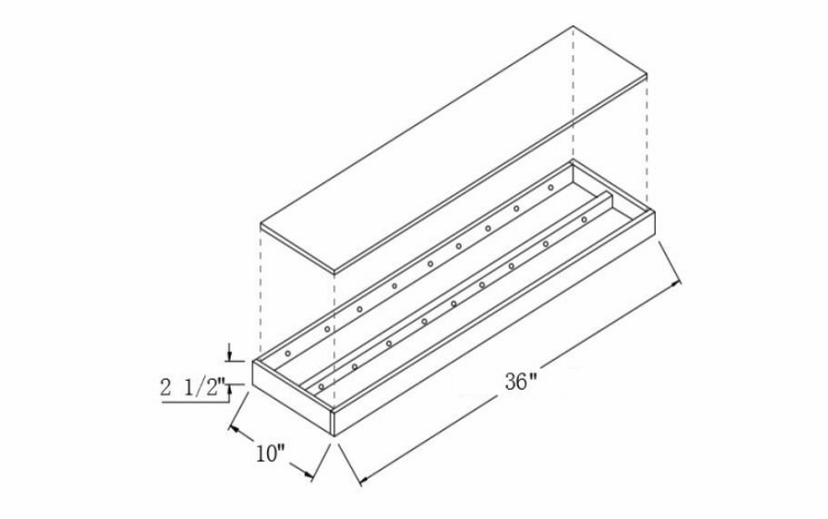 Profile Glacier FLS36: Floating Shelf: RTA Kitchen Cabinets