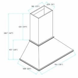 Profile Glacier HoodM 3642: Hood Cover: RTA Kitchen Cabinets