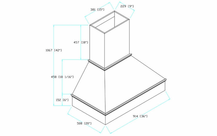 Profile Glacier HoodT 3642: Hood Cover: RTA Kitchen Cabinets