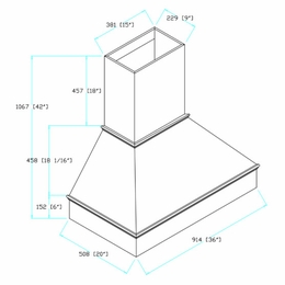 Profile Glacier HoodT 3642: Hood Cover: RTA Kitchen Cabinets