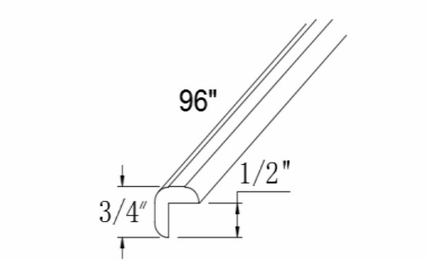 Profile Glacier OCM8: Outside Corner Molding: RTA Kitchen Cabinets