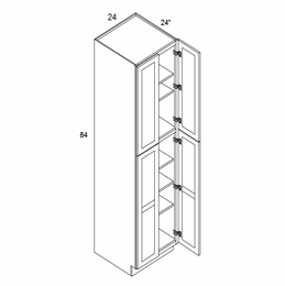 Profile Glacier P2484: 4 Door Pantry Cabinet: RTA Kitchen Cabinets