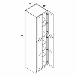 Profile Glacier P3096: 4 Door Pantry Cabinet: RTA Kitchen Cabinets