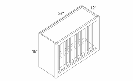 Profile Glacier PRC3618: Plate Rack Cabinet: RTA Kitchen Cabinets