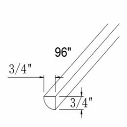 Profile Glacier QRM8: Quarter Round Molding: RTA Kitchen Cabinets