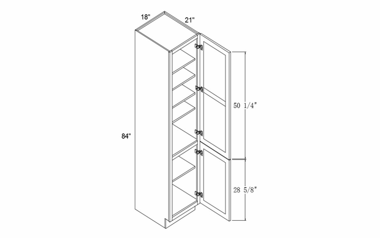 Profile Glacier VALP1884: Vanity Linen Pantry Cabinet: RTA Kitchen Cabinets