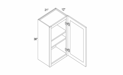 Profile Glacier W2136: 36" Height Wall Cabinet: RTA Kitchen Cabinets
